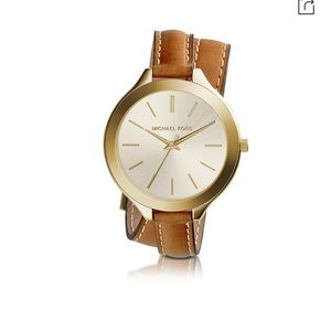 Michael Kors leather wrap watch